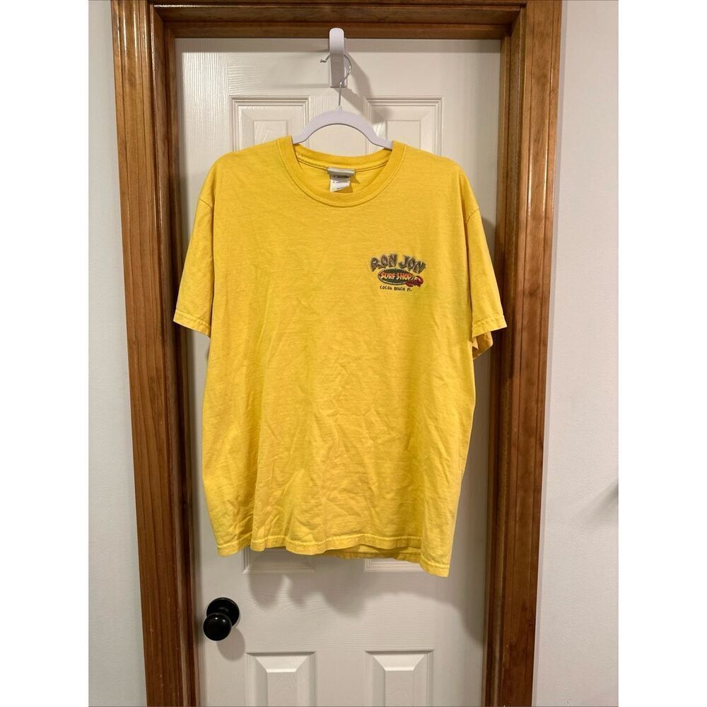Vintage Ron Jon Cocoa Beach Lazy Gater Graphic T-shirt Men’s Large Yellow